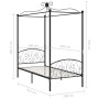 Estructura de cama con dosel metal negro 100x200 cm de vidaXL, Camas y somieres - Ref: Foro24-284475, Precio: 154,63 €, Descu...