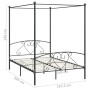 Estructura de cama con dosel metal gris 160x200 cm de vidaXL, Camas y somieres - Ref: Foro24-284444, Precio: 159,99 €, Descue...