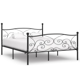 Estructura de cama con somier metal negro 180x200 cm de vidaXL, Camas y somieres - Ref: Foro24-284459, Precio: 184,99 €, Desc...