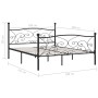 Bed frame with black metal slatted base 180x200 cm by vidaXL, Beds and slatted bases - Ref: Foro24-284459, Price: 179,26 €, D...