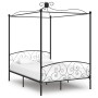 Black metal canopy bed frame 120x200 cm by vidaXL, Beds and slatted bases - Ref: Foro24-284476, Price: 199,07 €, Discount: %