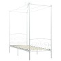 Estructura de cama con dosel metal blanco 100x200 cm de vidaXL, Camas y somieres - Ref: Foro24-284469, Precio: 152,99 €, Desc...