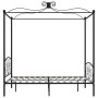 Estructura de cama con dosel metal negro 120x200 cm de vidaXL, Camas y somieres - Ref: Foro24-284476, Precio: 199,07 €, Descu...