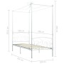 Estructura de cama con dosel metal blanco 100x200 cm de vidaXL, Camas y somieres - Ref: Foro24-284469, Precio: 152,99 €, Desc...