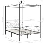 Black metal canopy bed frame 120x200 cm by vidaXL, Beds and slatted bases - Ref: Foro24-284476, Price: 199,07 €, Discount: %