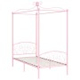 Estructura de cama con dosel metal rosa 90x200 cm de vidaXL, Camas y somieres - Ref: Foro24-284486, Precio: 172,24 €, Descuen...