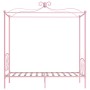 Estructura de cama con dosel metal rosa 90x200 cm de vidaXL, Camas y somieres - Ref: Foro24-284486, Precio: 172,24 €, Descuen...