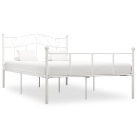 Estructura de cama de metal blanco 140x200 cm de vidaXL, Camas y somieres - Ref: Foro24-284519, Precio: 112,99 €, Descuento: %