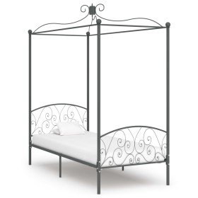 Estructura de cama con dosel metal gris 100x200 cm de vidaXL, Camas y somieres - Ref: Foro24-284481, Precio: 136,99 €, Descue...