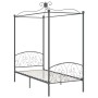 Gray metal canopy bed frame 100x200 cm by vidaXL, Beds and slatted bases - Ref: Foro24-284481, Price: 136,99 €, Discount: %