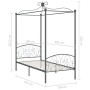 Gray metal canopy bed frame 100x200 cm by vidaXL, Beds and slatted bases - Ref: Foro24-284481, Price: 136,99 €, Discount: %