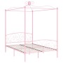 Estructura de cama con dosel metal rosa 120x200 cm de vidaXL, Camas y somieres - Ref: Foro24-284488, Precio: 185,99 €, Descue...