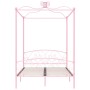 Estructura de cama con dosel metal rosa 120x200 cm de vidaXL, Camas y somieres - Ref: Foro24-284488, Precio: 185,99 €, Descue...