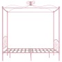 Estructura de cama con dosel metal rosa 120x200 cm de vidaXL, Camas y somieres - Ref: Foro24-284488, Precio: 185,99 €, Descue...