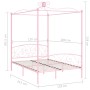 Estructura de cama con dosel metal rosa 120x200 cm de vidaXL, Camas y somieres - Ref: Foro24-284488, Precio: 185,99 €, Descue...