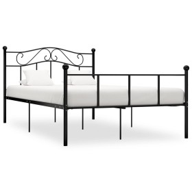 Black metal bed frame 160x200 cm by vidaXL, Beds and slatted bases - Ref: Foro24-284527, Price: 157,84 €, Discount: %