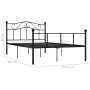 Black metal bed frame 160x200 cm by vidaXL, Beds and slatted bases - Ref: Foro24-284527, Price: 156,82 €, Discount: %