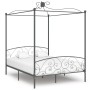 Estructura de cama con dosel metal gris 180x200 cm de vidaXL, Camas y somieres - Ref: Foro24-284485, Precio: 230,70 €, Descue...