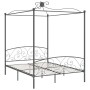 Estructura de cama con dosel metal gris 180x200 cm de vidaXL, Camas y somieres - Ref: Foro24-284485, Precio: 230,70 €, Descue...