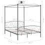 Estructura de cama con dosel metal gris 180x200 cm de vidaXL, Camas y somieres - Ref: Foro24-284485, Precio: 230,70 €, Descue...