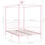 Estructura de cama con dosel metal rosa 140x200 cm de vidaXL, Camas y somieres - Ref: Foro24-284489, Precio: 201,10 €, Descue...