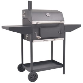 Holzkohle-Räuchergrill mit schwarzem unteren Regal von vidaXL, Grillen - Ref: Foro24-43048, Preis: 260,99 €, Rabatt: %