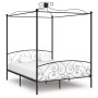 Estructura de cama con dosel metal negro 160x200 cm de vidaXL, Camas y somieres - Ref: Foro24-284478, Precio: 210,88 €, Descu...