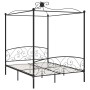 Estructura de cama con dosel metal negro 160x200 cm de vidaXL, Camas y somieres - Ref: Foro24-284478, Precio: 210,88 €, Descu...