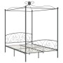 Estructura de cama con dosel metal gris 140x200 cm de vidaXL, Camas y somieres - Ref: Foro24-284483, Precio: 217,73 €, Descue...