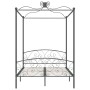 Estructura de cama con dosel metal gris 140x200 cm de vidaXL, Camas y somieres - Ref: Foro24-284483, Precio: 217,73 €, Descue...