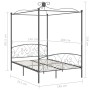 Estructura de cama con dosel metal gris 140x200 cm de vidaXL, Camas y somieres - Ref: Foro24-284483, Precio: 217,73 €, Descue...