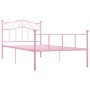 Pink metal bed frame 90x200 cm by vidaXL, Beds and slatted bases - Ref: Foro24-284537, Price: 103,21 €, Discount: %