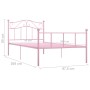 Pink metal bed frame 90x200 cm by vidaXL, Beds and slatted bases - Ref: Foro24-284537, Price: 103,21 €, Discount: %