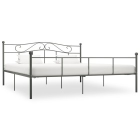 Gray metal bed frame 180x200 cm by vidaXL, Beds and slatted bases - Ref: Foro24-284535, Price: 164,99 €, Discount: %