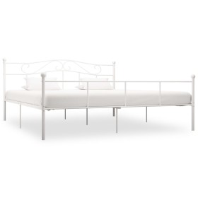 Estructura de cama de metal blanco 180x200 cm de vidaXL, Camas y somieres - Ref: Foro24-284521, Precio: 157,99 €, Descuento: %