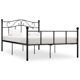 Black metal bed frame 120x200 cm by vidaXL, Beds and slatted bases - Ref: Foro24-284525, Price: 123,57 €, Discount: %