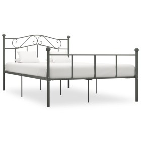 Estructura de cama de metal gris 140x200 cm de vidaXL, Camas y somieres - Ref: Foro24-284533, Precio: 114,99 €, Descuento: %