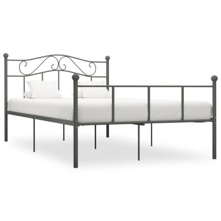 Gray metal bed frame 140x200 cm by vidaXL, Beds and slatted bases - Ref: Foro24-284533, Price: 107,88 €, Discount: %