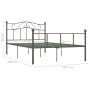 Gray metal bed frame 140x200 cm by vidaXL, Beds and slatted bases - Ref: Foro24-284533, Price: 107,88 €, Discount: %