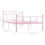 Estructura de cama de metal rosa 160x200 cm de vidaXL, Camas y somieres - Ref: Foro24-284541, Precio: 160,16 €, Descuento: %