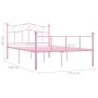 Pink metal bed frame 120x200 cm by vidaXL, Beds and slatted bases - Ref: Foro24-284539, Price: 153,28 €, Discount: %