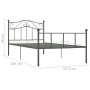 Estructura de cama de metal gris 100x200 cm de vidaXL, Camas y somieres - Ref: Foro24-284531, Precio: 79,58 €, Descuento: %