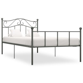 Estructura de cama de metal gris 90x200 cm de vidaXL, Camas y somieres - Ref: Foro24-284530, Precio: 76,99 €, Descuento: %