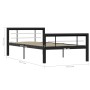 Estructura de cama de metal negro y blanco 100x200 cm de vidaXL, Camas y somieres - Ref: Foro24-284551, Precio: 129,89 €, Des...