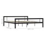 Estructura de cama de metal negro y blanco 180x200 cm de vidaXL, Camas y somieres - Ref: Foro24-284555, Precio: 152,57 €, Des...