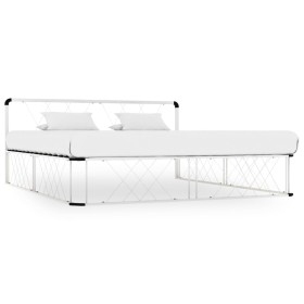 Estructura de cama de metal blanco 200x200 cm de vidaXL, Camas y somieres - Ref: Foro24-284586, Precio: 141,57 €, Descuento: %