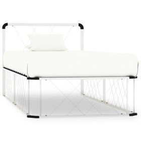 White metal bed frame 100x200 cm by vidaXL, Beds and slatted bases - Ref: Foro24-284581, Price: 106,02 €, Discount: %