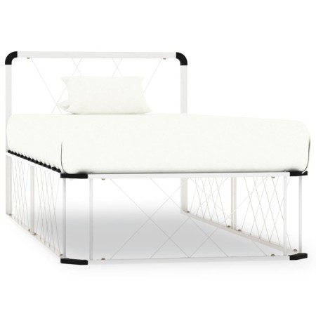 Estructura de cama de metal blanco 100x200 cm de vidaXL, Camas y somieres - Ref: Foro24-284581, Precio: 106,02 €, Descuento: %