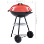 Portable charcoal barbecue with XXL 44 cm wheels by vidaXL, Barbecues - Ref: Foro24-46611, Price: 57,18 €, Discount: %