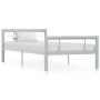 Gray and white metal bed frame 100x200 cm by vidaXL, Beds and slatted bases - Ref: Foro24-284557, Price: 110,57 €, Discount: %